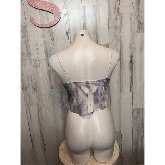 Timing Marble Print Satin Cami Crop Top Size Small - Picture 6 of 7